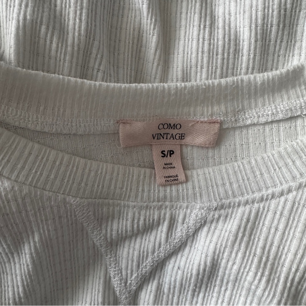 Como Vintage White Short Sleeve Tee - Picture 5 of 7